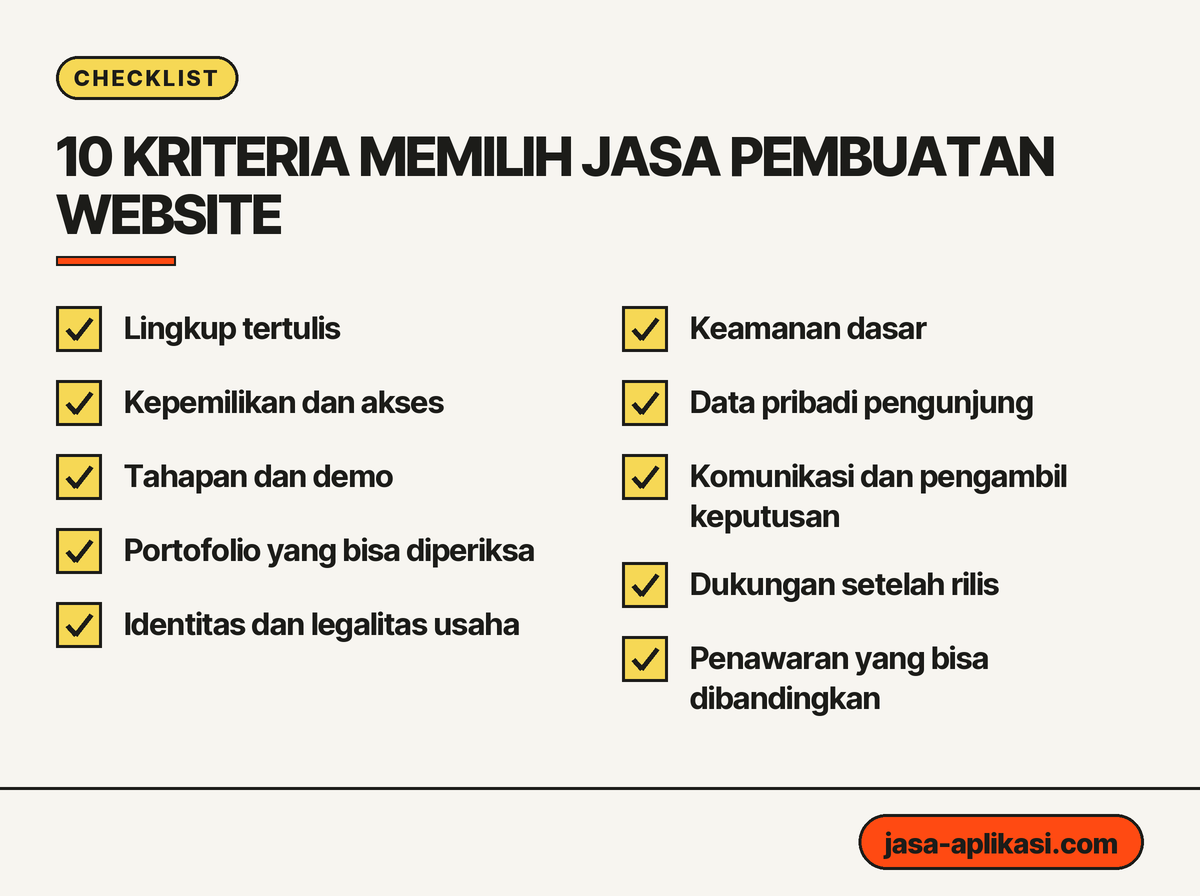 Daftar 10 kriteria memilih jasa pembuatan website terbaik di Indonesia, dari lingkup tertulis sampai penawaran yang bisa dibandingkan