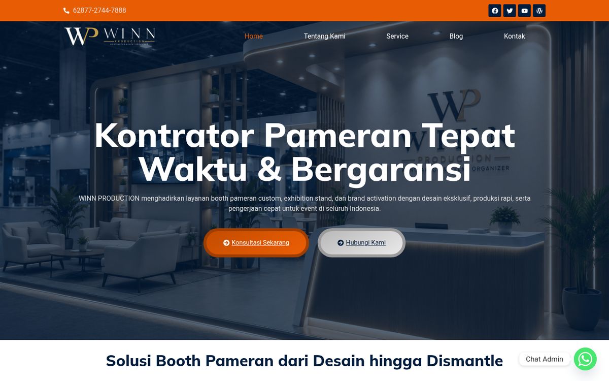 Tampilan website WINN Production